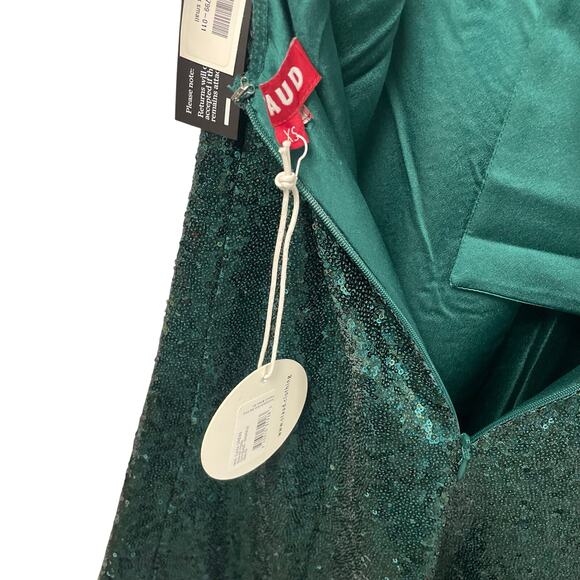 NWT Staud Mini Ilana Dress Emerald Green Sequin Embellished Womens XS - Picture 6 of 8